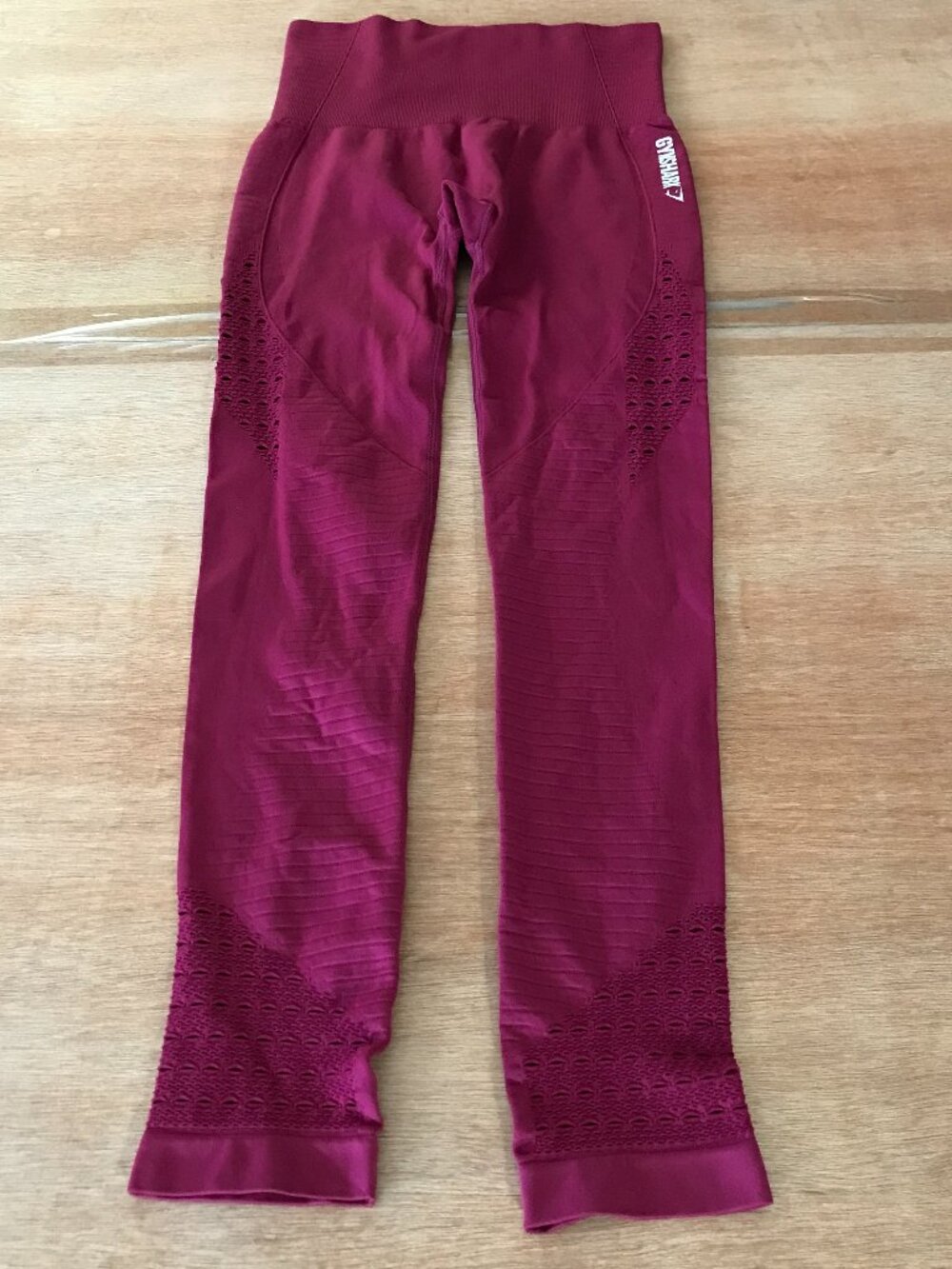 Gymshark Energy Seamless Leggings Women XXS Purple Mid Rise Vented Athleisure